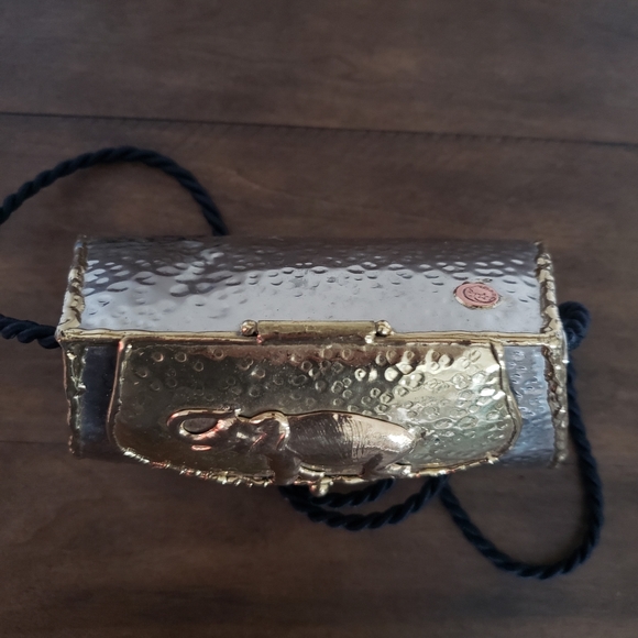 Vintage Lunacy Designs Gold & Silver Tone Hand Crafted Metal Crossbody Purse - Picture 4 of 9